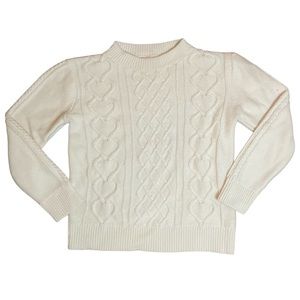 J. Crew Crewcuts Girls Cable Knit White Sweater